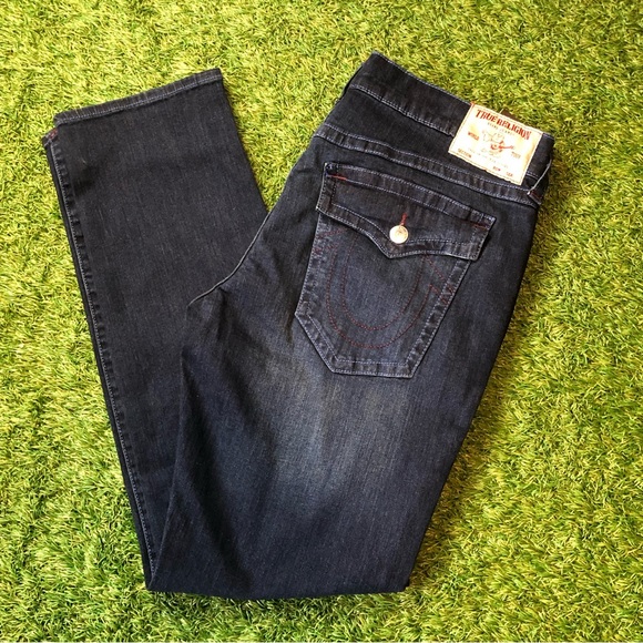 True Religion Geno Relaxed Slim Fit Flap Jeans ~DK Saphire ~ Size 40 - Picture 11 of 11